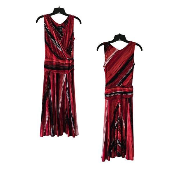 Alyn Paige Wrap Dress V-Neck Surplice Wrap Midi Dress | EUC | S | Red BlacK WHT - Picture 5 of 9